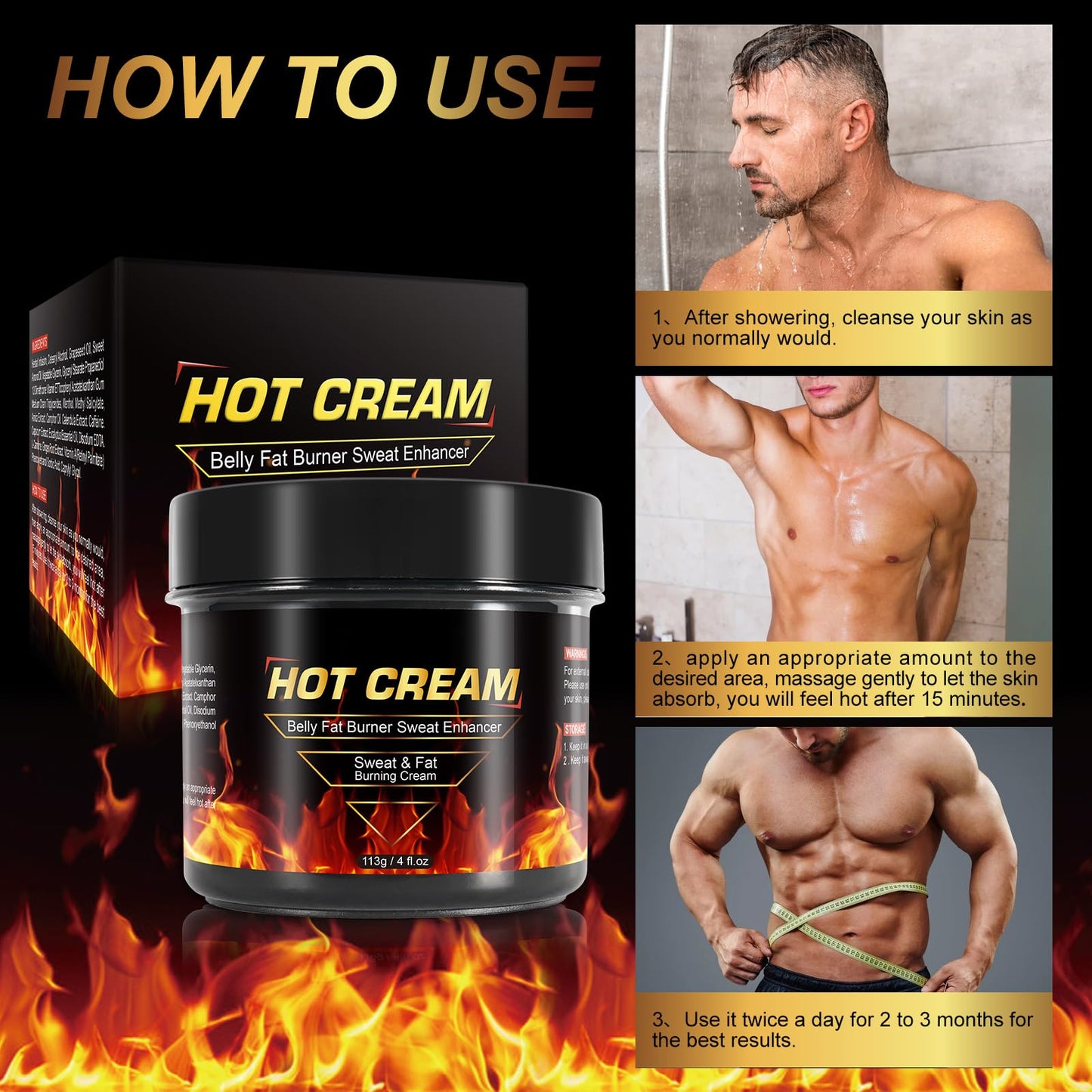 Sweat Cream for Skin, Natural Workout Enhaner Promotes Circulation for Targeted Areas, Support Muscle Warm-up & Skin Tightening, Enhance Exercise Effectiveness, Hot Swaet Cream for Women & Men
