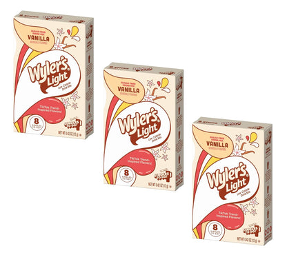 Wyler's Light Vanilla Singles To Go Drink Mix - 8 Count, Pack of 3
