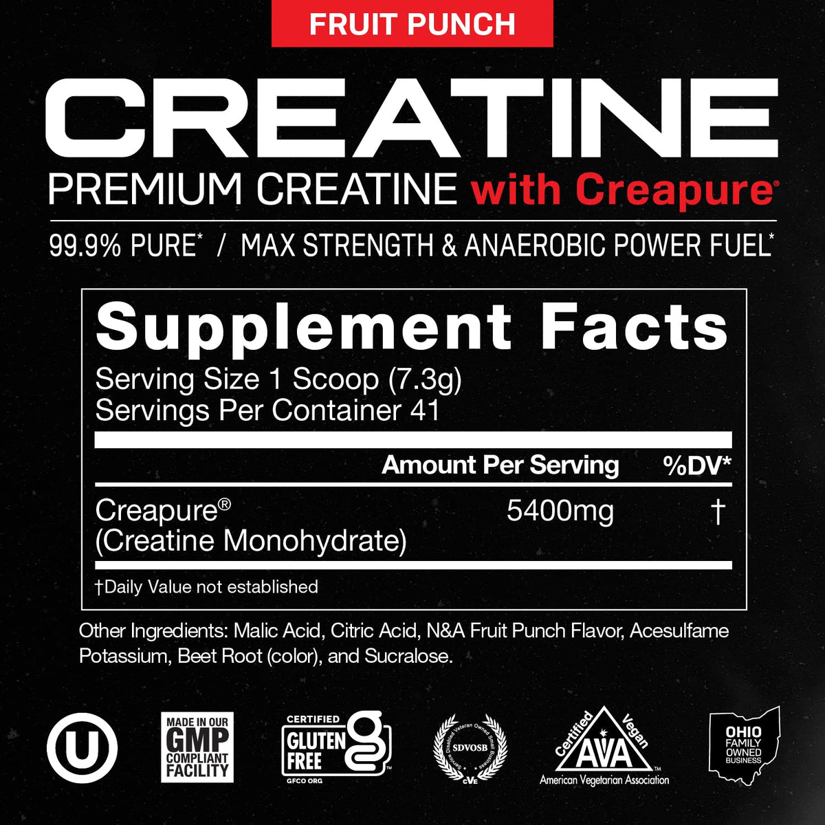 Muscle Feast Creapure Creatine Monohydrate Powder, Vegan Keto Friendly Gluten-Free