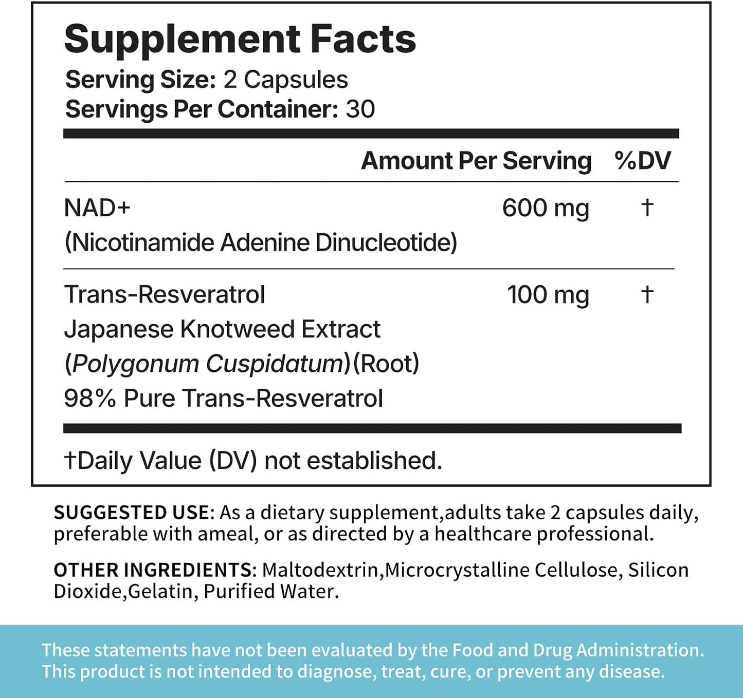 NAD Supplement for Men,Liposomal NAD+ NMN Alternative Supports Cell Health, Slows Aging, Helps Focus, and Promotes NAD+ Production - 60 Capsule