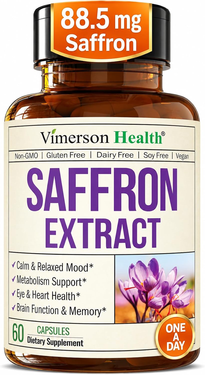 Saffron Extract 88.5mg - Mood, Stress Support & Eye Health Without Jitters