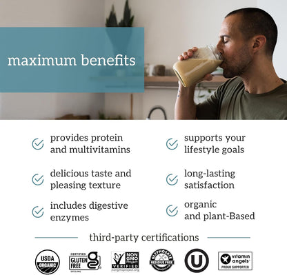Organifi Complete Protein Vanilla Flavor - Organic Vegan Plant Based Protein Powder with Digestive Enzymes - 30 Day Supply - No Soy, Dairy, or Gluten