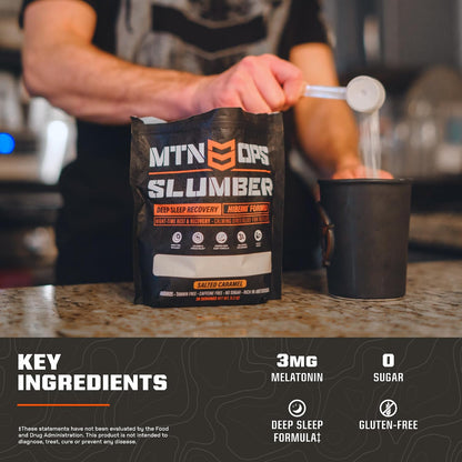 MTN OPS Slumber Gummies & Slumber Salted Caramel Bundle – Nighttime Sleep Support Gummies + Calming Hot Cocoa Drink Mix for Relaxation & Recovery