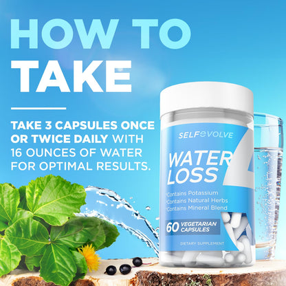 selfevolve Water Loss and DIM Supplement Bundle - Natural Water Pills for Reducing Water Retention