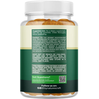 Natures Craft Cleansing Herbal Liver Detox Gummies Liver Support Milk Thistle Gummies with Artichoke Extract Turmeric Curcumin and L-Carnitine - Vegan and Non-GMO - Sweet Lemon - 60 Count (Pack of 1)