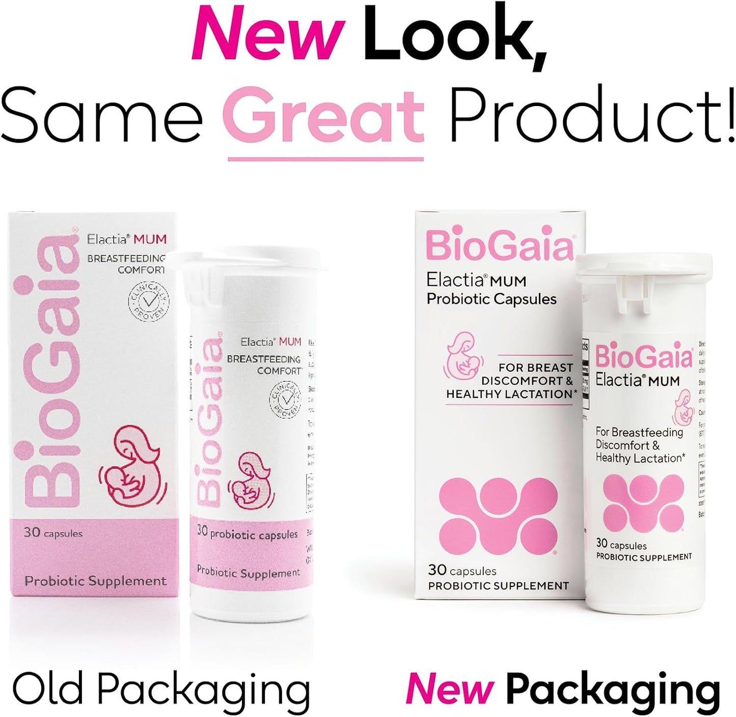 BioGaia Elactia Breastfeeding Probiotic | Lactation Supplements | Newborn Essentials and Probiotics for Both Mom & Baby | Daily Supplement for Healthy Lactation | 30 Count | Breastfeed Happy