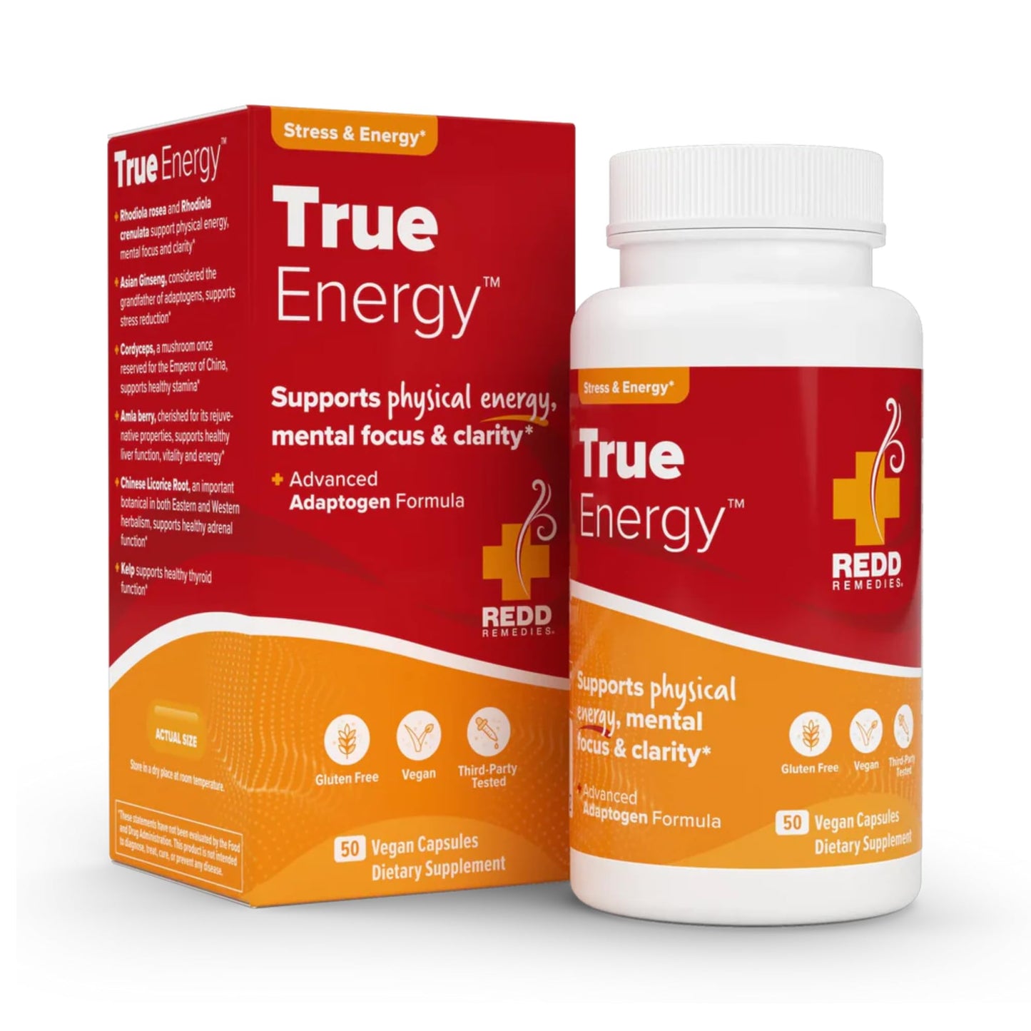 Redd Remedies, True Energy, Supports Energy Production and Stamina, 50 Vegan Capsules