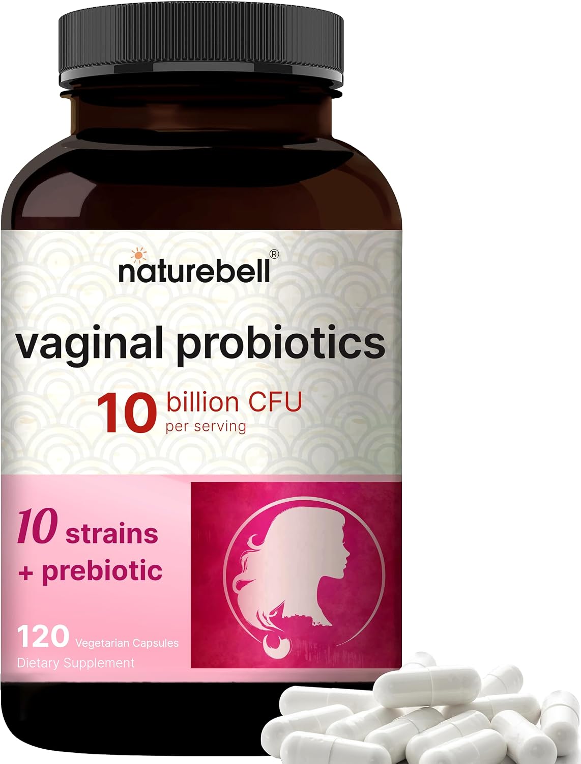 NatureBell Magnesium Glycinate Capsules 500mg & Vaginal Probiotics for Women in Veggie Capsules | Bundle Pack | Chelated & Purified Mineral | 10 Strains & 10 Billion CFU