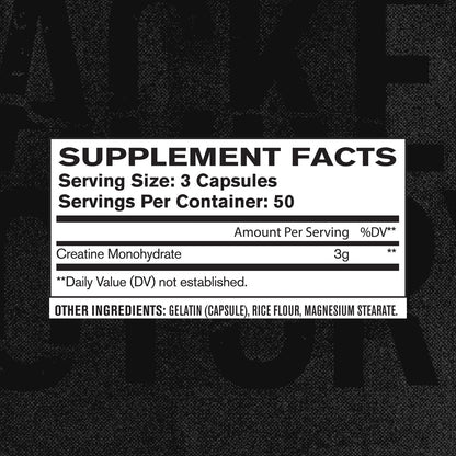 Jacked Factory Creatine Monohydrate Capsules - Creatine Supplement for Muscle Growth