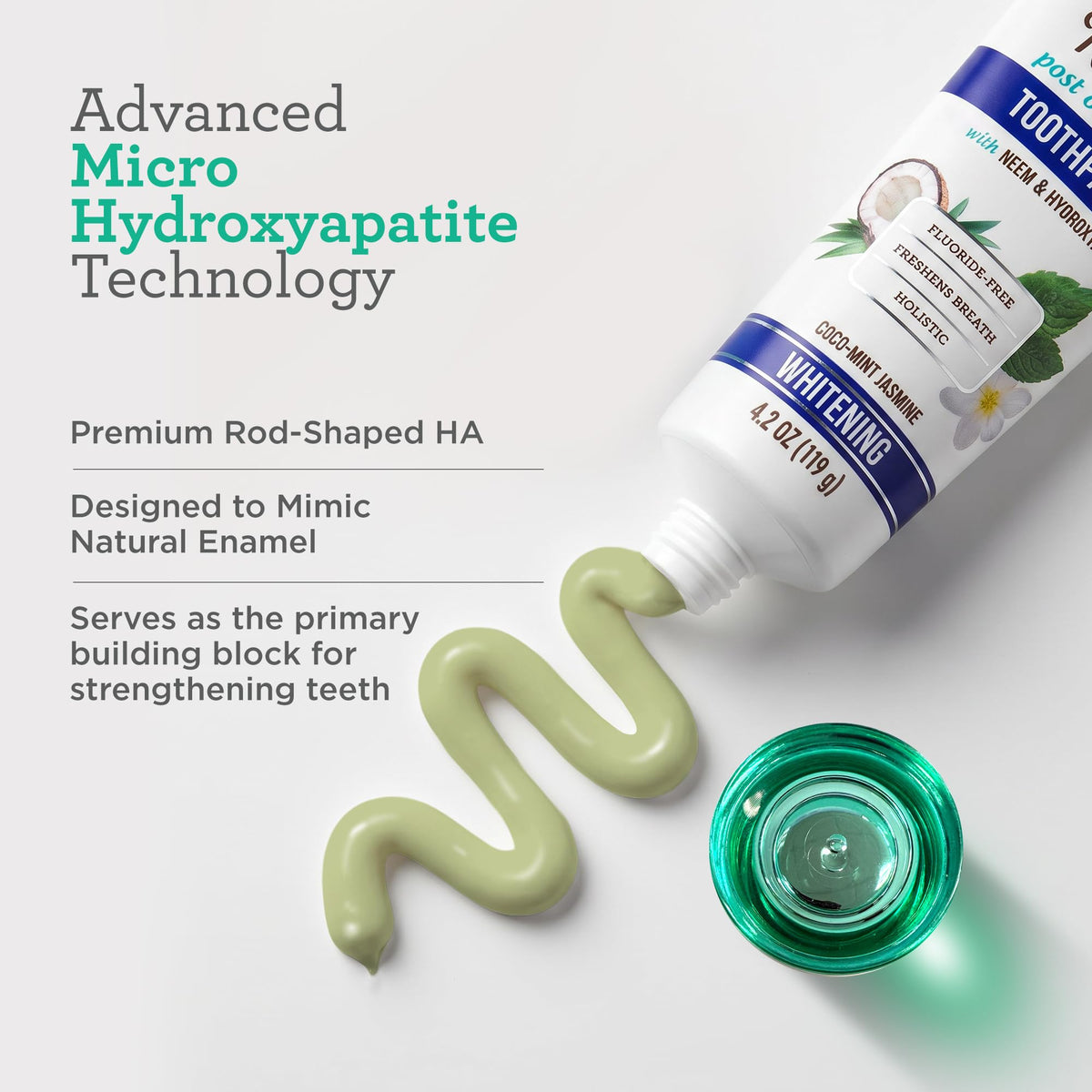 GuruNanda Hydroxyapatite Toothpaste with Neem, SLS & Fluoride Free, 4.2oz
