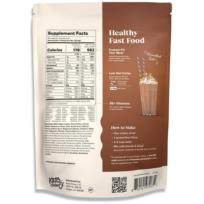 Keto Chow Chocolate Meal Replacement Shake Powder, 21 Meals