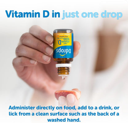 Ddrops Adults 1000 IU 180 Drops, Liquid Vitamin D. Supports Strong Bones & Immune System. No Large Capsules, No Preservatives, Non-GMO, Allergy-Friendly