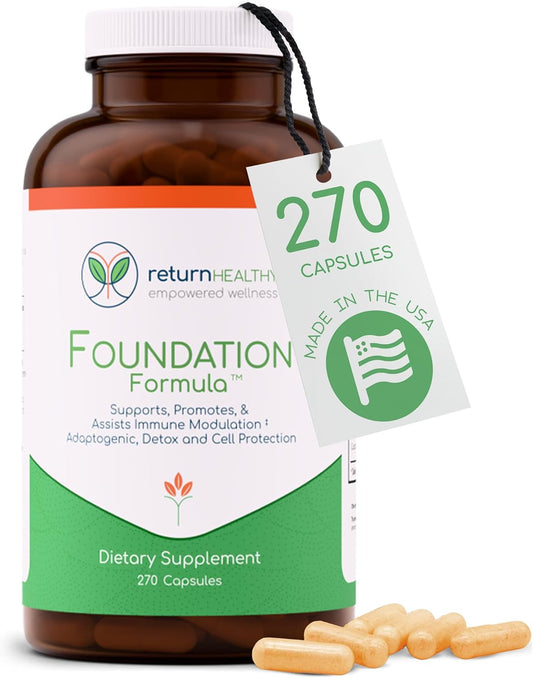 Foundation Formula | Tick Immune Support Supplement | with Japanese Knotweed Root, Cat's Claw, Milk Thistle | Resveratrol Supplement | Non-GMO, All-Natural & Vegetarian, 270 Capsules