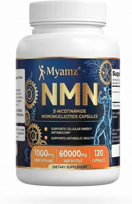 NMN Supplement 60000 mg per Bottle - 99% Pure Nicotinamide Mononucleotide for Supports NAD+ Levels, Cellular Repair & DNA Health