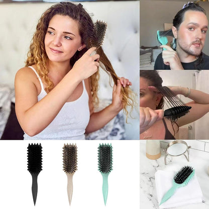 Curl Defining Brush, 2024 Newest Boar Bristle Hair Brush Styling Brush, Curly Hair Brush