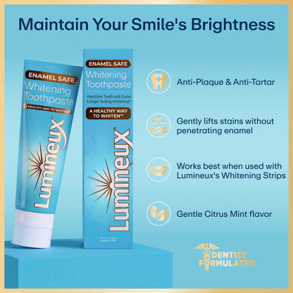 Lumineux Teeth Whitening Toothpaste, Peroxide Free, 3.75 oz, 2 Pack
