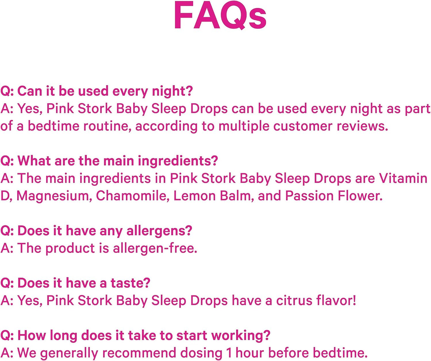 Pink Stork Baby Sleep Drops for Infants and Kids, Melatonin-Free, 1 oz | Naturally Support Sleep, Non-Habit Forming, Chamomile and Magnesium, 30 Servings