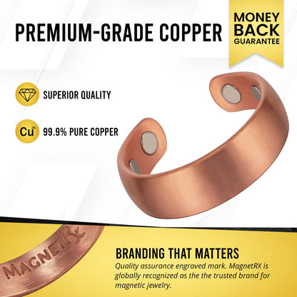 MagnetRX® Magnetic Copper Ring – Elegant Magnetic Rings – Copper Rings for Women & Men