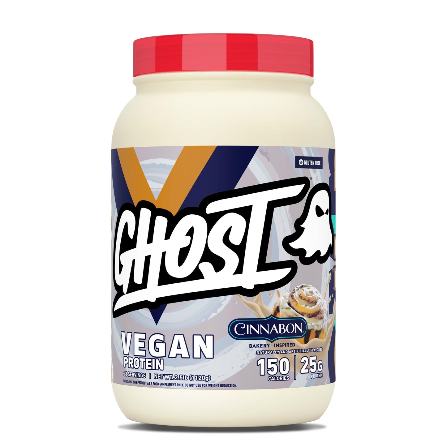 GHOST Vegan Protein Powder, Chocolate Chip Cookies – 2.9LB Tub, 25G of Protein - Plant-Based Pea & Organic Pumpkin Blend Protein with Fiber & Iron - Flavored Post Workout Shakes - Soy, Gluten Free