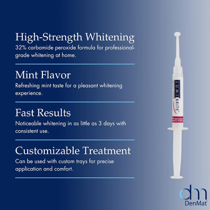 2 Syringes LumiBrite 32% Refill Kit Take Home Whitening Gel Dental