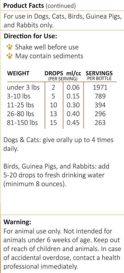 Amber NaturalZ Vibactra Plus for Pets, Immune Health & Yeast Balance, 1 OZ | Supports overall immune health, stomach & respiratory health, helps pets maintain normal yeast balance & a healthy microbiome