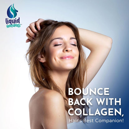 Liquid Collagen and Biotin, 2 Fl. Oz, Ultra-Strength Collagen Peptides for Women, Third-Party Tested Biotin for Hair Growth Women, Nails, and Skin Vitamins B7 Collageno Peptides – Vanilla Flavor
