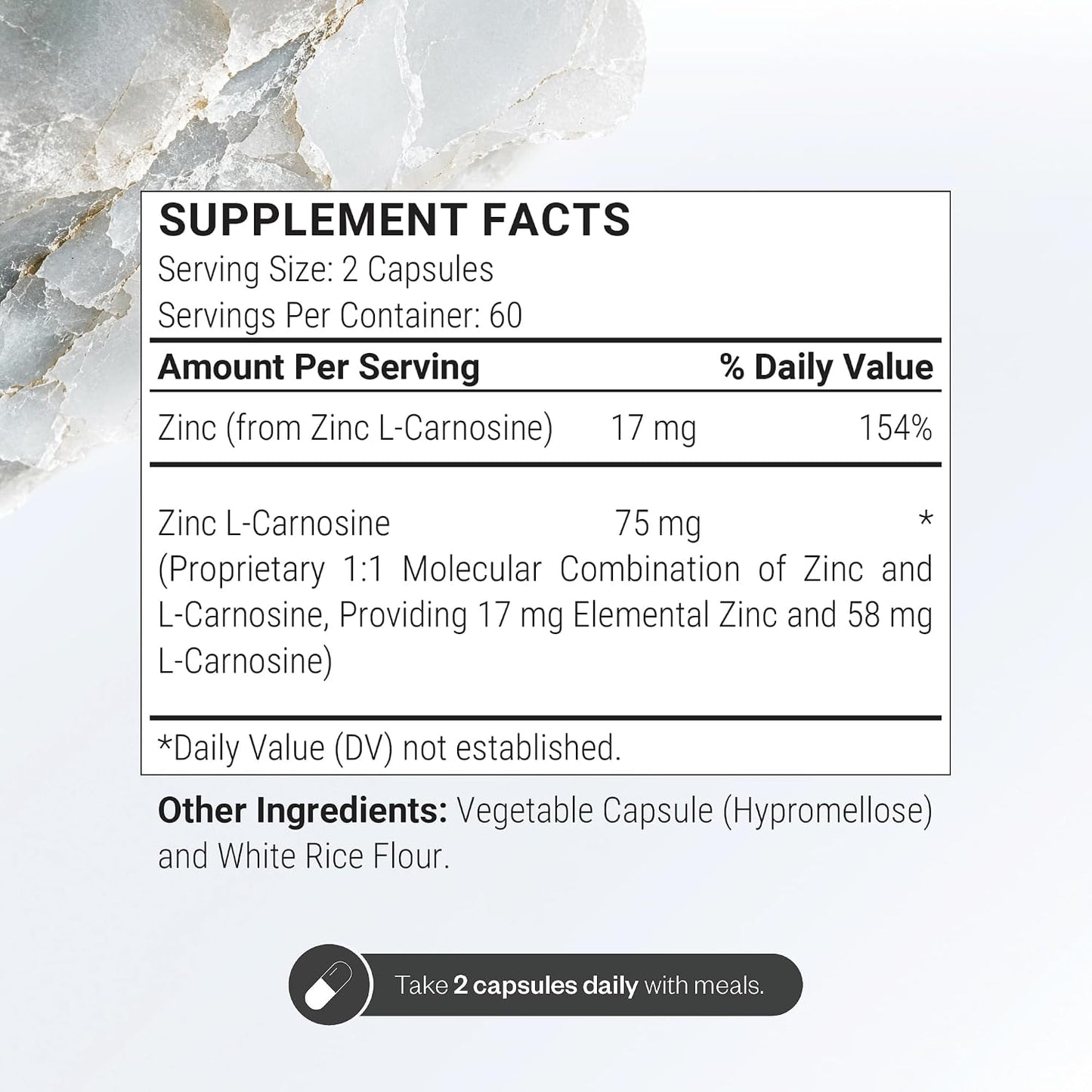 SuperSmart - Zinc L-Carnosine 75mg per Day (Well-Tolerated) - Zinc Carnosine Supplement | Non-GMO & Gluten Free - 120 Vegetarian Capsules
