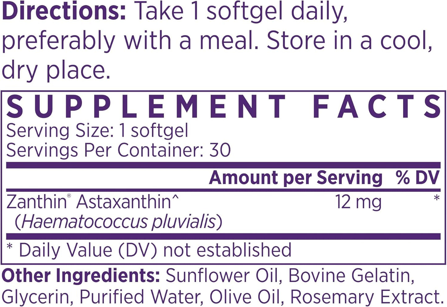 NAOMI Extra Strength Astaxanthin 12mg - Patented Zanthin® for Antioxidant, Skin, Eye & Brain Support - Supercritical CO2 Extracted, High Absorption Softgel, Non-GMO, Gluten-Free, 30-Day Supply
