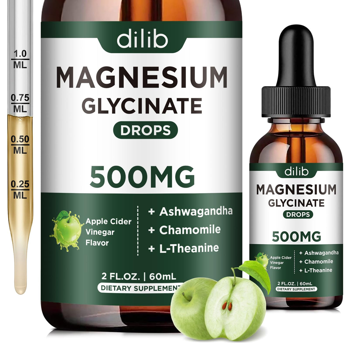 Magnesium Glycinate Supplement, Magnesium Liquid Drops with Magnesium Glycinate 