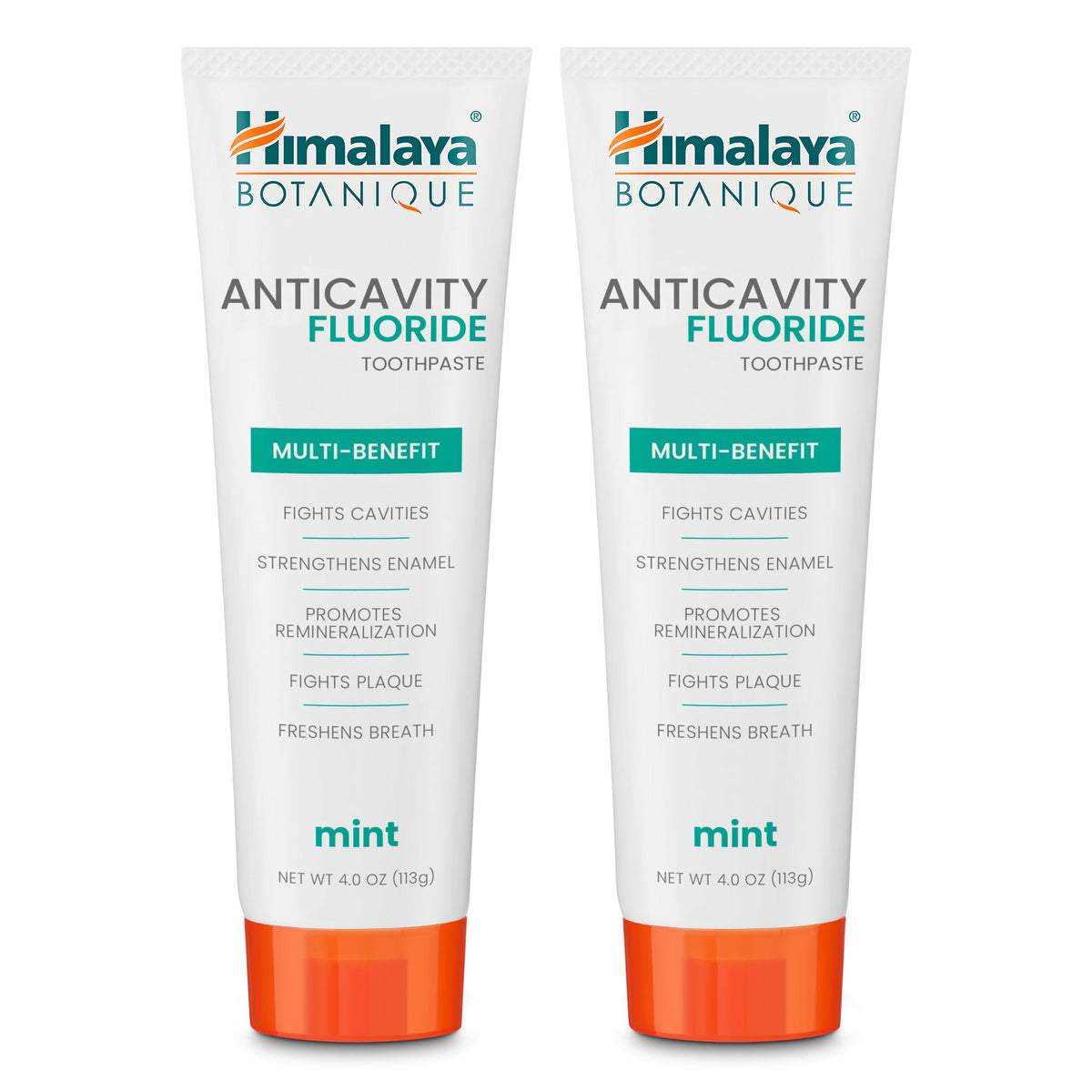 Himalaya Botanique Anticavity Fluoride Toothpaste, Fluoride with Multi-Benefit Support, Fights Cavities, Strengthens Enamel, Promotes Remineralization, Mint Flavor, 4 oz.