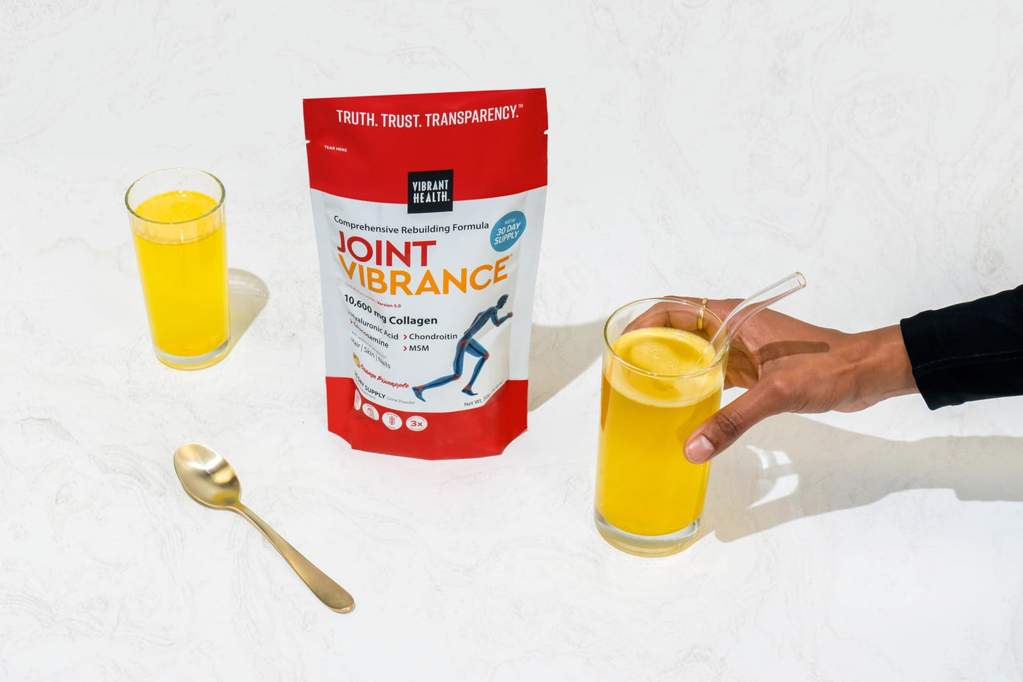 Vibrant Health, Joint Vibrance, Comprehensive Joint and Cartilage Support, Orange Pineapple, 21 Servings