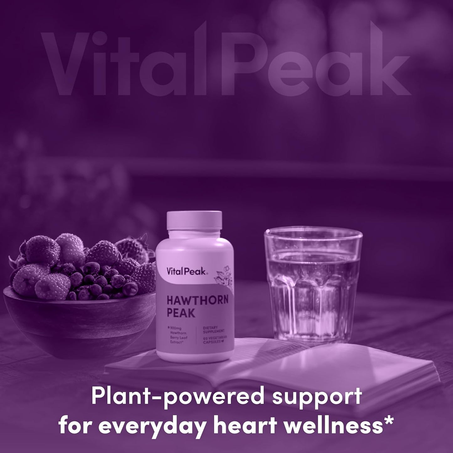 Vital Peak® Hawthorn Peak 900 mg - Supports Heart & Cardiovascular Health - Hawthorn Berry Leaf Extract Supplement - Promotes Overall Wellness - Vegan, Gluten Free, Dairy Free, Non-GMO - 60 Capsules