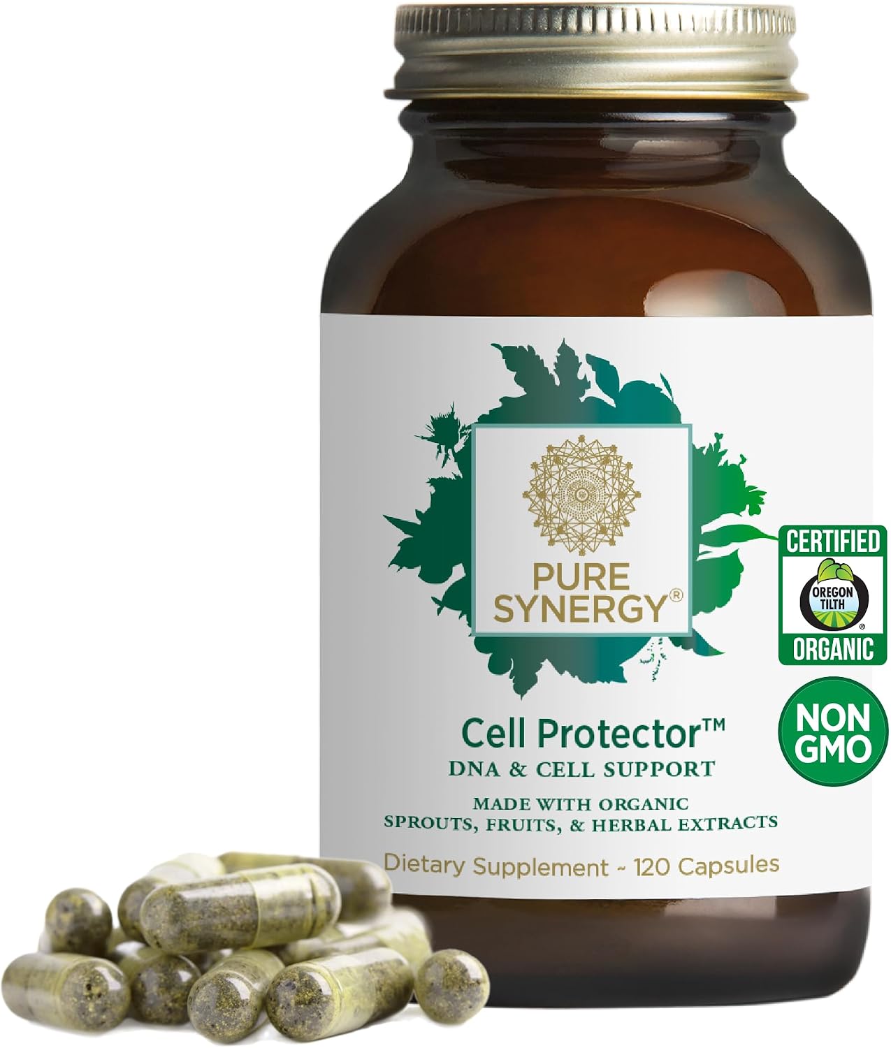 PURE SYNERGY Cell Protector | Cellular Health Supplement | Cell and Immune Support with Selenium and Organic Cruciferous Vegetables | for Healthy Aging & Detoxification (120 Capsules)