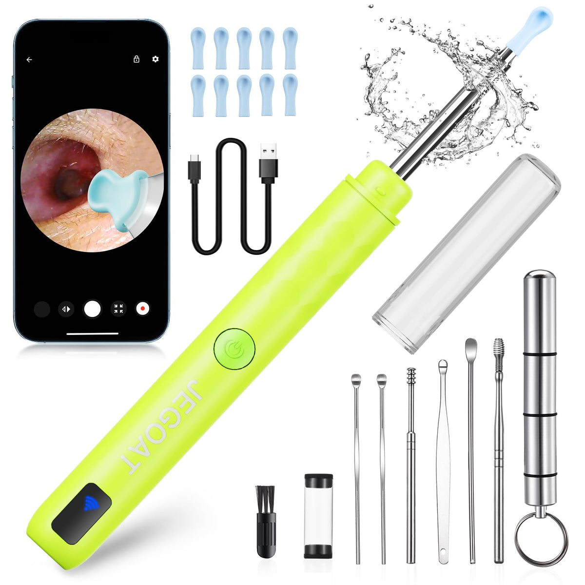 Ear Wax Removal Tool Camera, Ear Cleaner with Camera, Ear Cleaning Kit 1296P HD Ear 