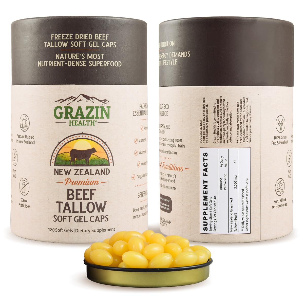 Bovine Organ Complex 3000mg per Serving (30 Servings) | Pancreas, Liver, Spleen, Kidney, Heart (600 Mg per Organ per Capsule) Grass Fed