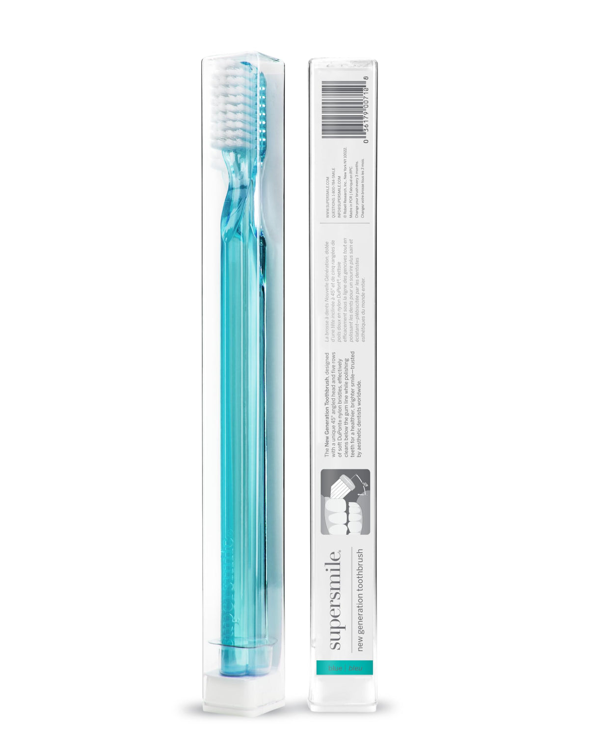 Supersmile New Generation 45° Toothbrush, Clear, Soft Dupont® Bristles