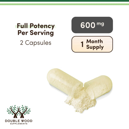 Alpha Lipoic Acid 600mg per Serving, 60 Capsules (Third Party Tested, Non-GMO, Gluten Free, Vegan Safe) Cellular Energy Support (ALA Supplement) by Double Wood