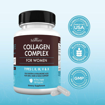 Collagen Peptide Capsules - Multi Collagen Supplements for Women, 135ct