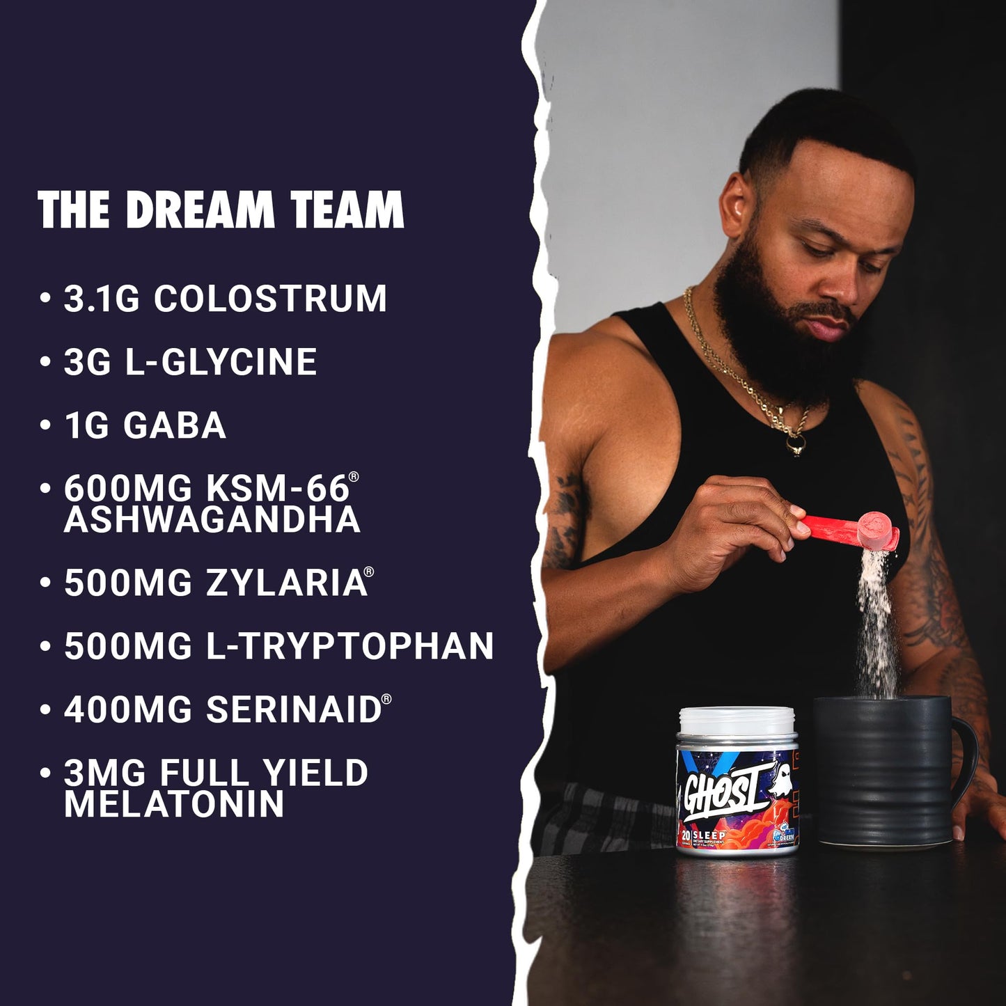 GHOST Sleep Dietary Supplement, Apple Pie - Recovery & Rest with Premium Ingredients Including Melatonin, Colostrum & Ashwagandha - Supports Sleep Quality - Gluten-Free & Sugar-Free