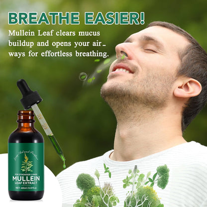 HUYEHF Mullein Drops, Mullein Leaf Extract Drops for Lungs Cleanse and Phlegm, Fast Absorption Powerful Mullein Extract for Stronger Lungs (2)