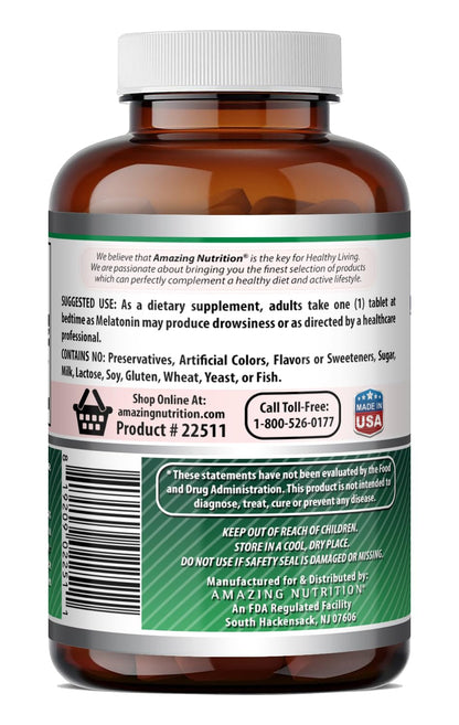 Amazing Formulas Melatonin 10 Mg Supplement | Tablets | Non-GMO | Gluten-Free | Made in USA (1 Pack | 120 Count)
