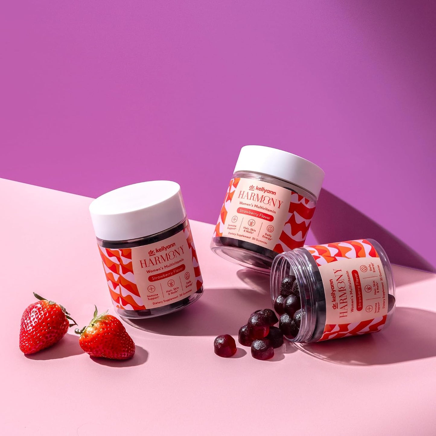 Dr. Kellyann Everyday Multivitamin Gummies – Complete Daily Multivitamin with Essential Nutrients for Energy, Immune Support & Wellness – Gluten-Free, Non-GMO, Delicious Strawberry Flavor, 30 Gummies