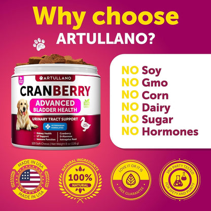 Dog UTI Treatment + Wild Alaskan Salmon Oil fo Dogs Bundle - Cranberry Supplement for Dogs - Bladder Control for Dogs - Dog Urinary Tract Infection Treatment - UTI Medicine for Dogs - Dog Cranberry Su