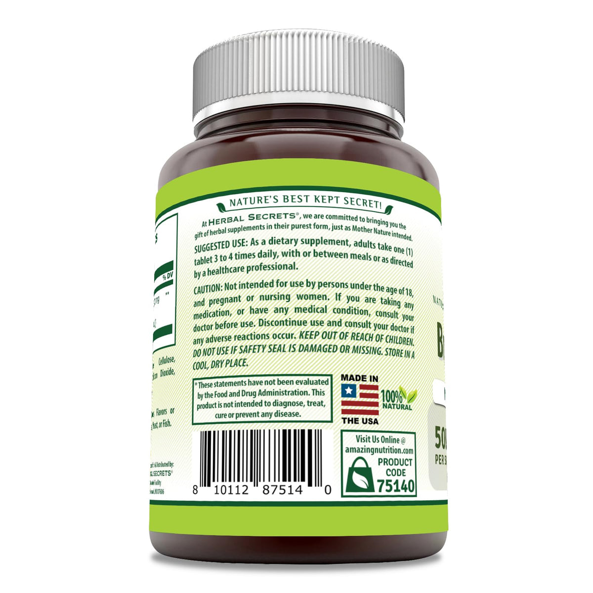 Herbal Secrets Bromelain Supplement 500 Mg Tablets Supplement | Non-GMO | Gluten Free | Made in USA (120 Count)