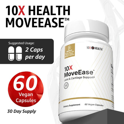10X Health Joint Support Supplement - 60 Vegan Capsules | Cartilage Support Supplement: RestorCel Blend, Mobility Support for Knees & Hips, Vegan, 60ct