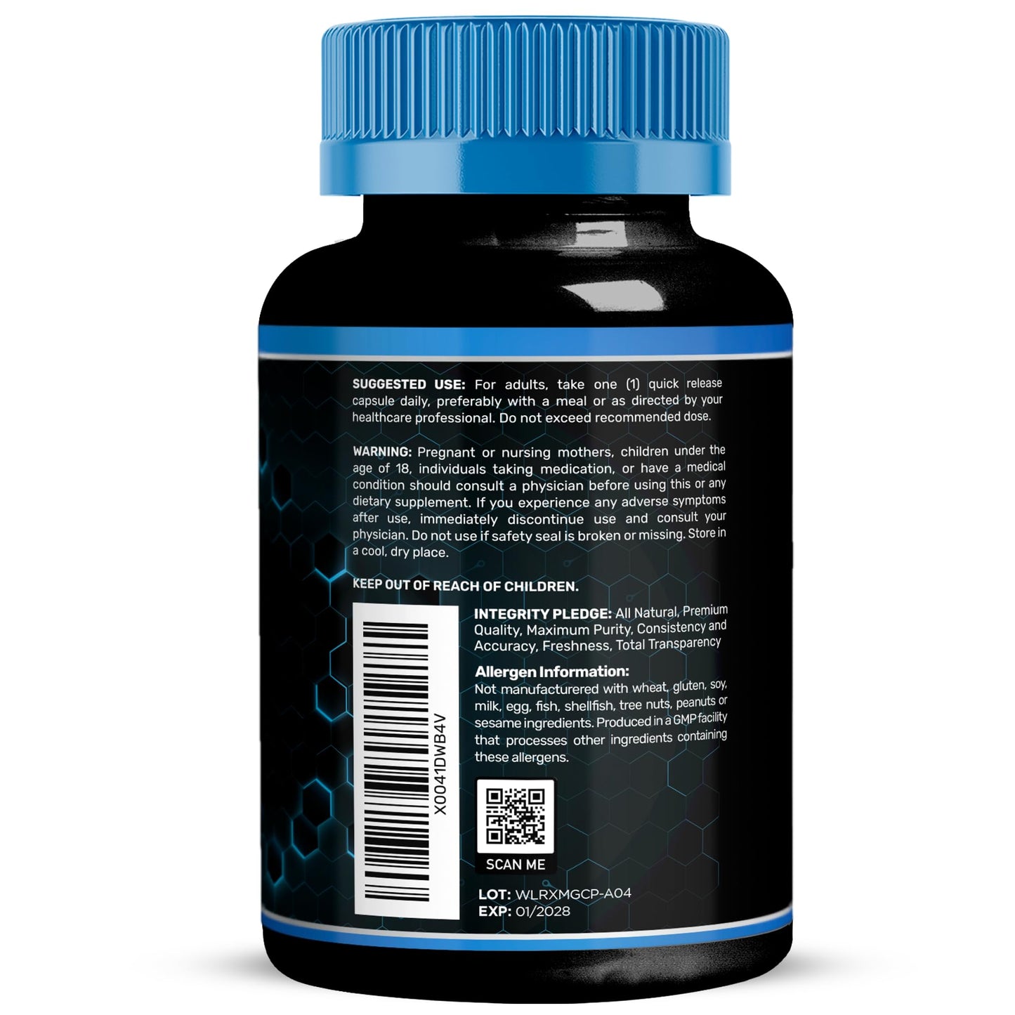 Magnesium Glycinate Capsules - 750mg | 120 Count, Magnesium Supplement for Women and Men - Pure Complex Glicinato De Magnesio, High Absorption, Heart Health, Sleep Supplement - 2 Packs