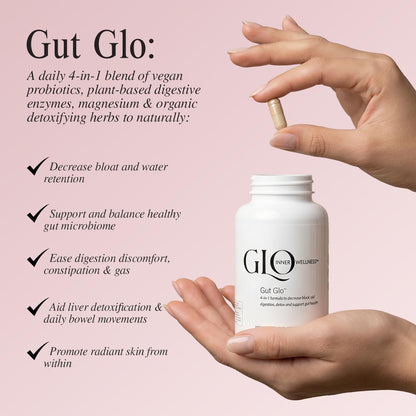 Gut Health Supplements, Natural Bloating Relief, Digestion & Constipation Aid, 4-in-1 Probiotics, Digestive Enzymes, Magnesium & Organic Herbs Capsules for Women & Men -120 Count