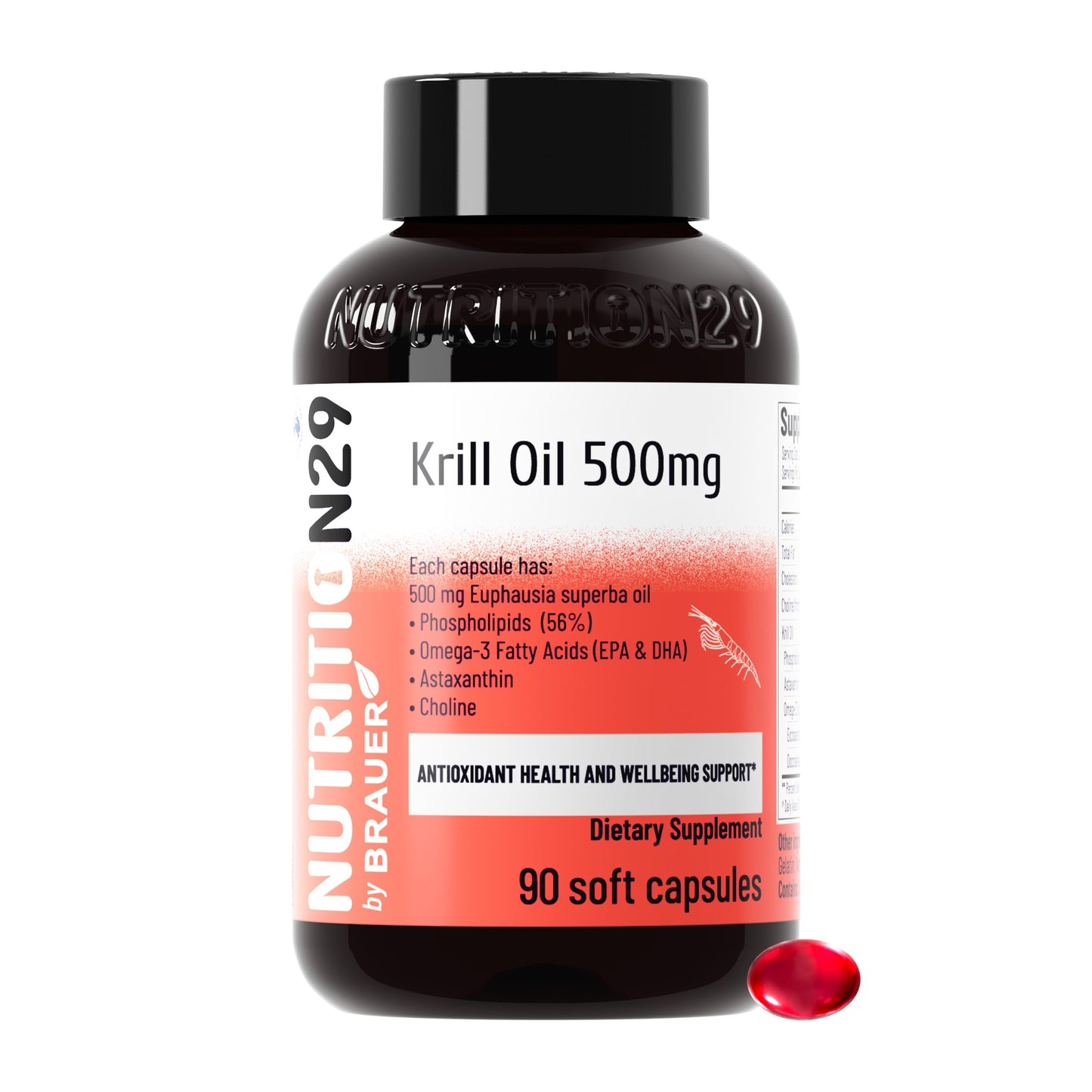 N29 Antarctic Krill Oil 500mg,60 softgels,Omega 3 Supplements with EPA,DHA | Astaxanthin,Phospholipid for Heart Brain Joint Skin Support,No Fishy Burps,Non-GMO, Gluten-Free