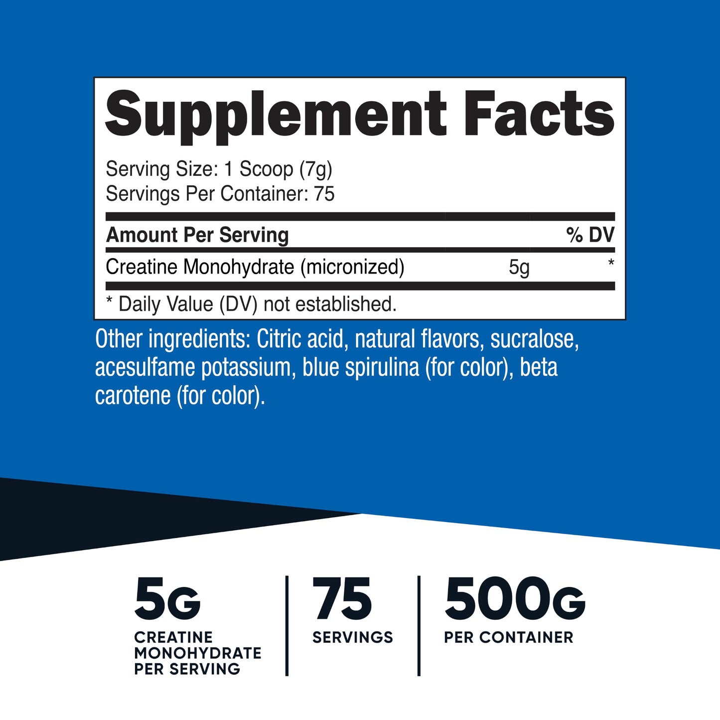 Nutricost Creatine Monohydrate Micronized Powder 500G, 5000mg Per Serv (5g) - 100 Servings, 17.9 Oz