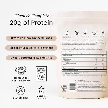 Perelel Vegan Pea Protein Powder, 20g Protein, Vanilla